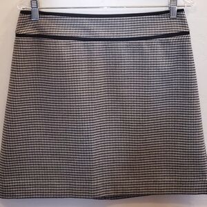 LOFT Black and Cream Lined A-Line Classic Career Wool Blend Skirt Size 6 Petite